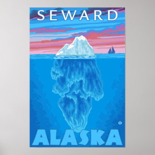 Poster Secção transversal do iceberg - Seward, Alaska