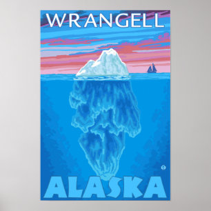 Pôster Secção transversal do iceberg - Wrangell, Alaska