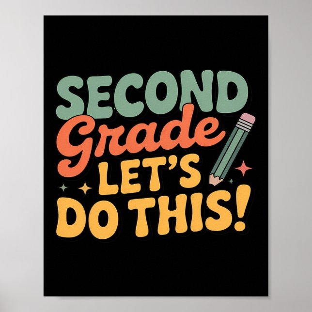 Poster Second Grade Let's Do This Back To School Boy Girl (Frente)