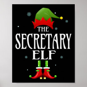Poster Secretário Elf Xmas Matching Family Group Natal