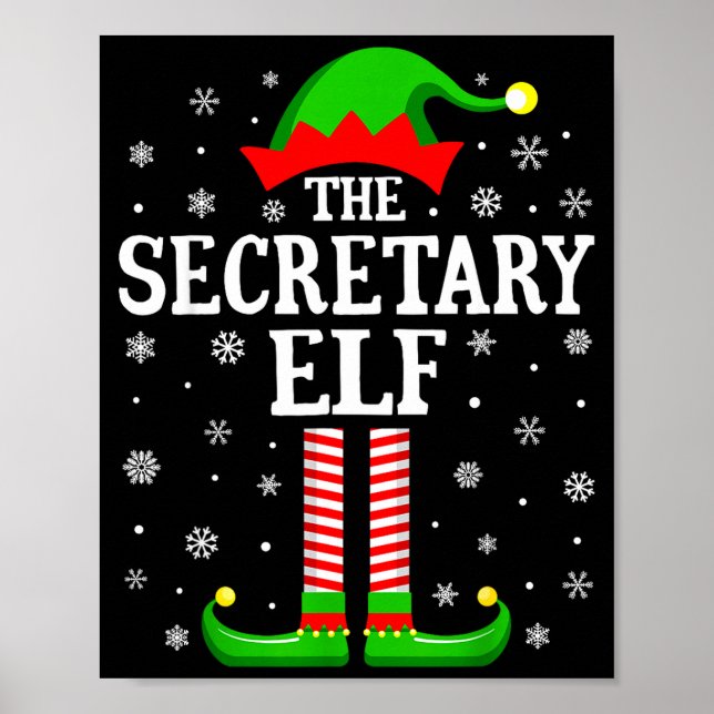 Poster Secretary Elf Funny Christmas Family Matching  (Frente)