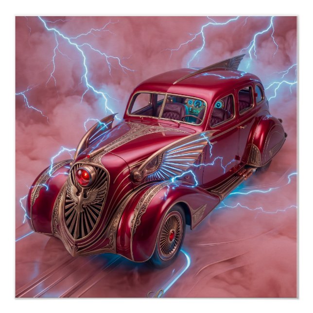 Pôster Sedan Wingmobile 1936 com Efeitos Especiais (Frente)