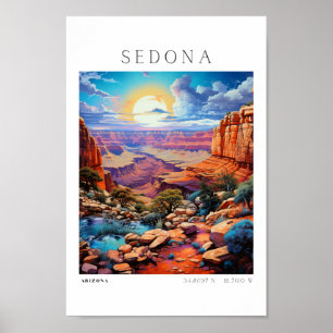 Poster Sedona Arizona deserto abstrato viagem