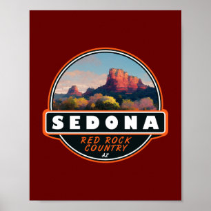 Poster Sedona Arizona País das Rochas Vermelhas Emblema A