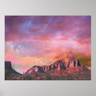 Poster SEDONA ARIZONA Red Rock Sunset Granduer
