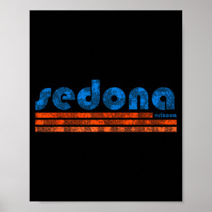 Poster Sedona arizona retrô vintage desgastado caminhada