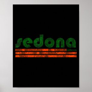 Poster Sedona arizona retrô vintage desgastado caminhada