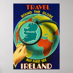 Poster See Ireland ~Vintage Irish Travel Canvas.