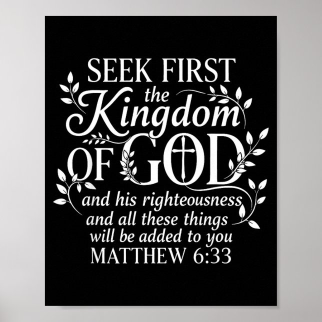 Poster Seek First The Kingdom Of God Matthew 6_33 Christi (Frente)