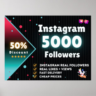 Poster Seguidores do Instagram 5.000   Comprar Instagram