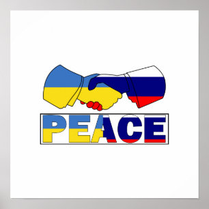 Poster Seguimento da paz, Ucrânia, Rússia Bandeira