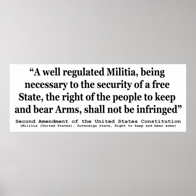 Pôster Segunda Emenda à Constituição dos Estados Unidos (Frente)