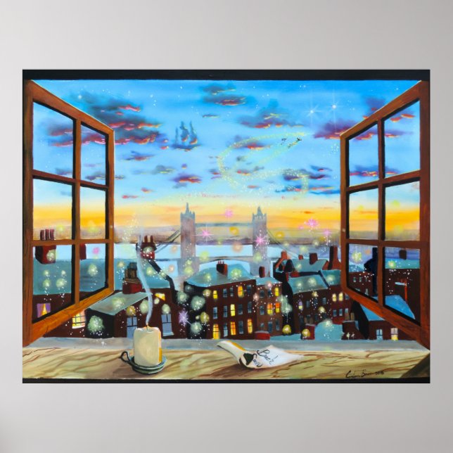 Poster Segunda estrela à direita. Peter Pan inspirou arte (Frente)