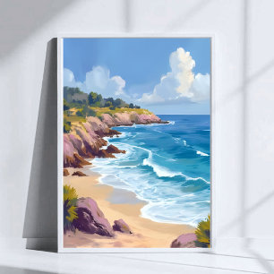 Poster Segunda-feira em Malibu Falésias da Praia Viagem