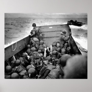 Pôster Segunda guerra mundial da barca de descarregamento