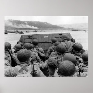 Pôster Segunda guerra mundial da barca de descarregamento