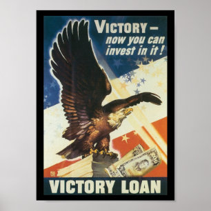 Poster Segunda Guerra Mundial de Empréstimos Vitoriosos