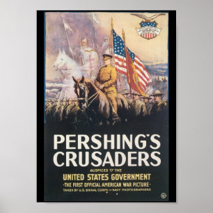 Poster Segunda guerra mundial dos cruzados de Pershings