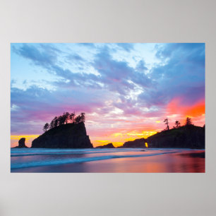 Pôster Segunda Praia ao pôr do sol, Washington