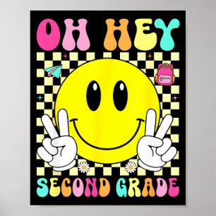 Poster Segunda série sorriso retrô de volta às aulas prim