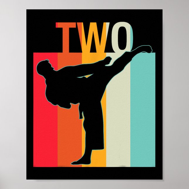 Poster segundo aniversário dotado de Karate Retro Taekwon (Frente)
