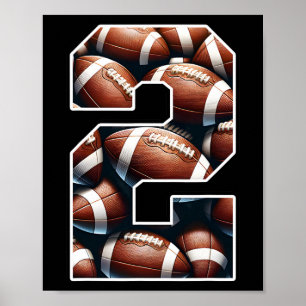 Poster segundo aniversário Futebol Boy Shirt 2 Anos P