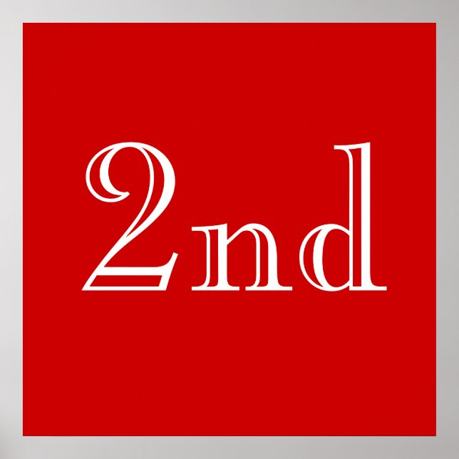 Pôster segundo. Custom Text. Vermelho e Branco. (Frente)