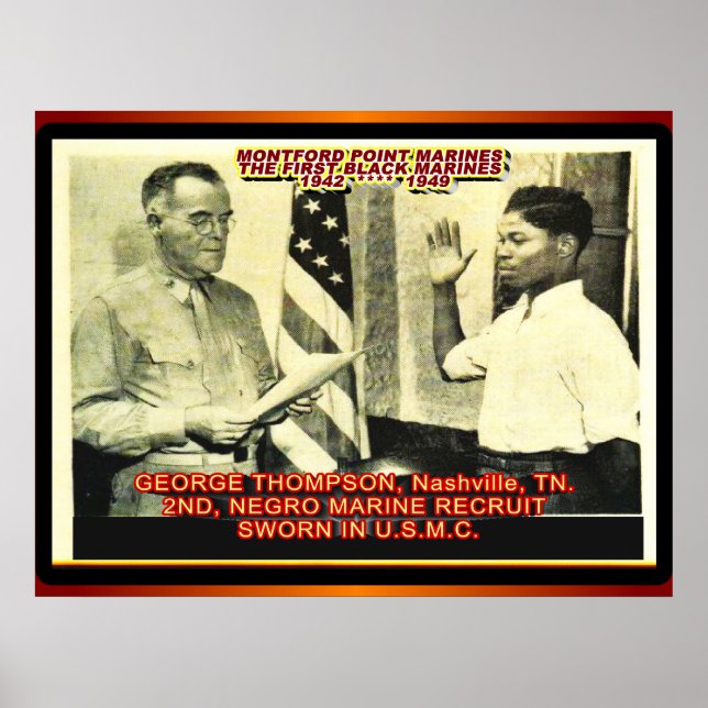 POSTER SEGUNDO NEGRO MARINE RECRUIT 1942 (Frente)
