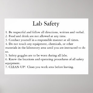 Poster Segurança do laboratório