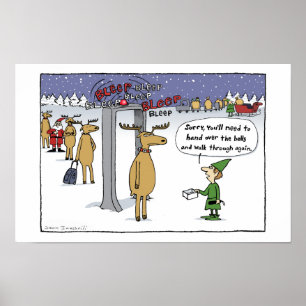 Poster Segurança Sleigh - Cartografia de Natal Engraçada