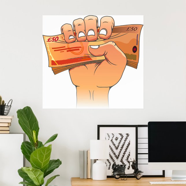 Poster Segurando Dinheiro (Criador carregado)