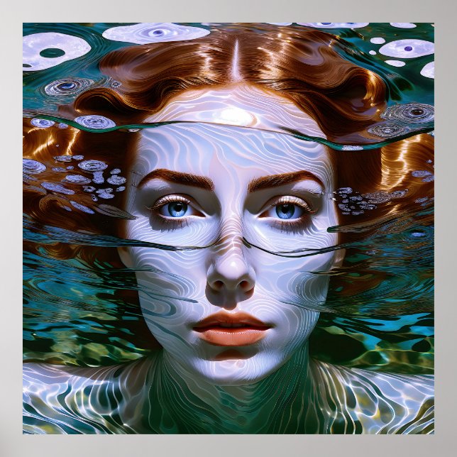 Poster "Segurando Minha Respiração" - Mulheres Na Água (Frente)