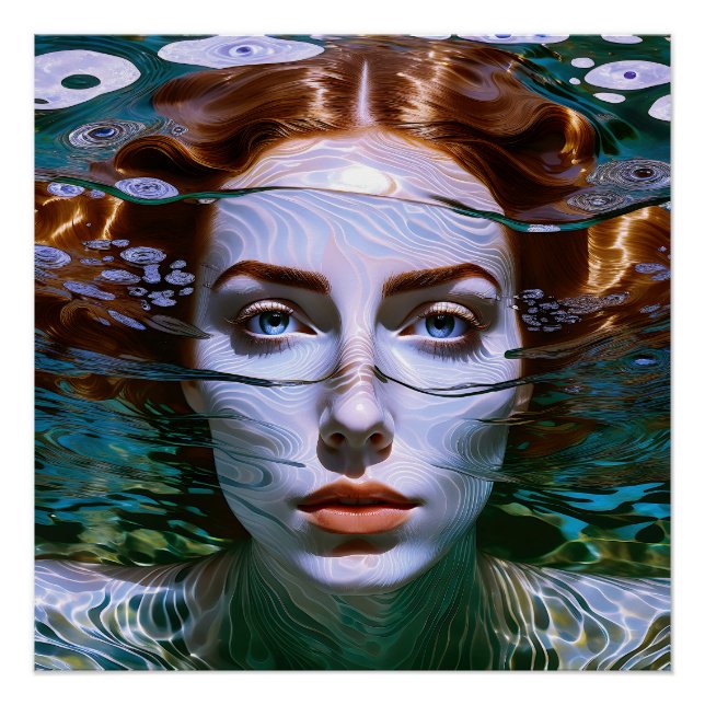 Pôster "Segurando Minha Respiração" - Mulheres Na Água (Frente)