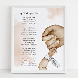 Poster Segure Minha Mão Presente de Poema para Papai