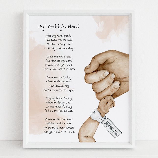 Poster Segure Minha Mão Presente de Poema para Papai (Criador carregado)