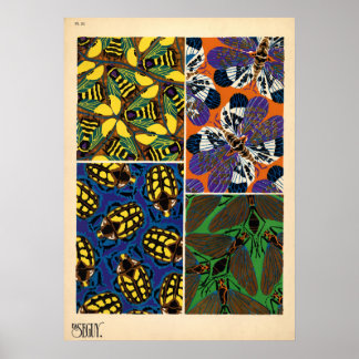 Poster Seguy Vintage Art Noveau Insect Pattern