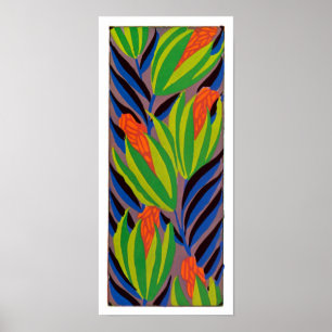 Pôster Seguy's Art Deco Tropical Flowers