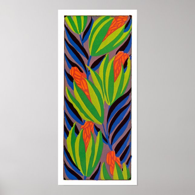 Pôster Seguy's Art Deco Tropical Flowers (Frente)