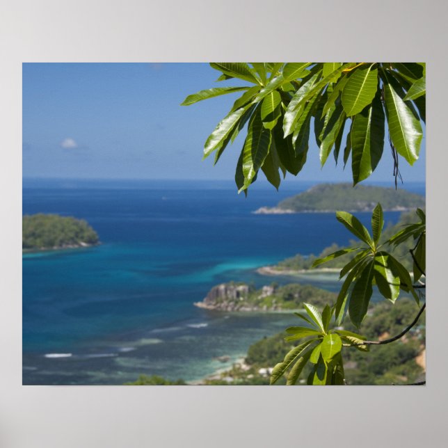 Poster Seicheles, Ilha de Mahe. costa ocidental de (Frente)