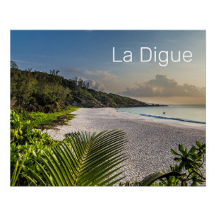 Pôster Seicheles La Digue Sunset Beach Souvenir