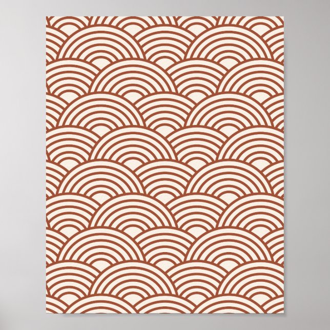 Poster Seigaiha Wave Rust Terracotta (Frente)