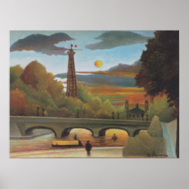 Pôster Seine e Eiffel Tower no Sunset por Henri Rousseau