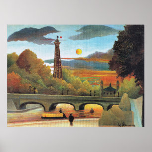 Poster Seine e Torre Eiffel ao Pôr-do-Sol,