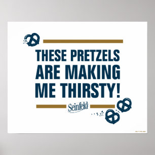 Poster Seinfeld Gráfico de Tipografia "Estes Pretzels"