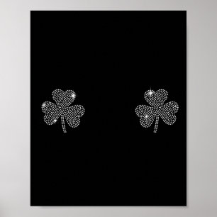 Poster Seio Verde do Dia de São Patrício Trevo Irlandês