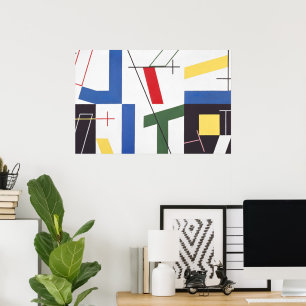 Poster Seis Espaços com Cruzes   Sophie Taeuber-Arp  