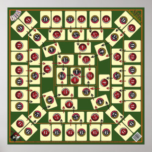 Pôster Seis jogos de cartas do conselho das gerações -