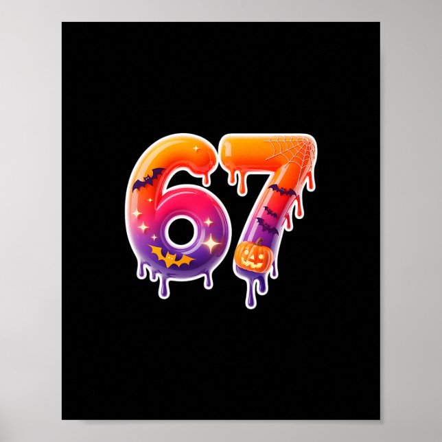 Poster Seis Sete 67 6 7 Design de Meme Divertido Sorvete  (Frente)
