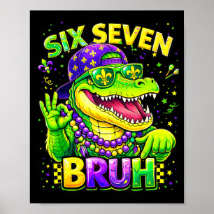 Poster Seis Sete 67 Cara Mardi Gras Mardigator Jacaré