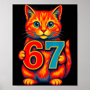 Poster Seis Sete 67 Meme 6 7 Gato Juventude Menino Menina